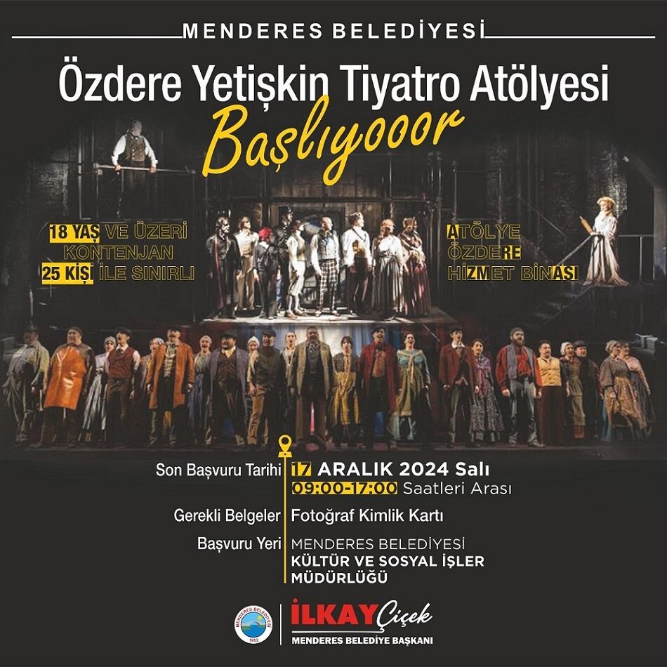 Menderes Belediyesi'nin Tiyatro Atölyesi Başvuruları Başlıyor (2)