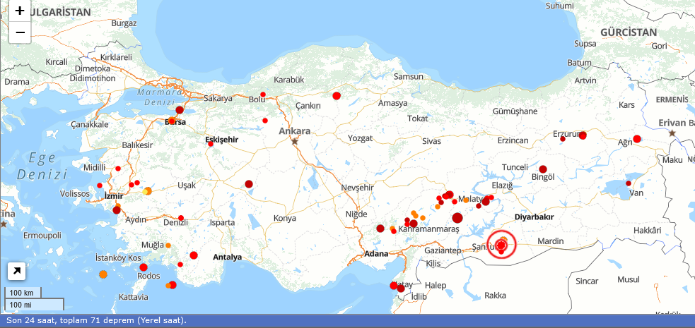 son depremler 16 ocak