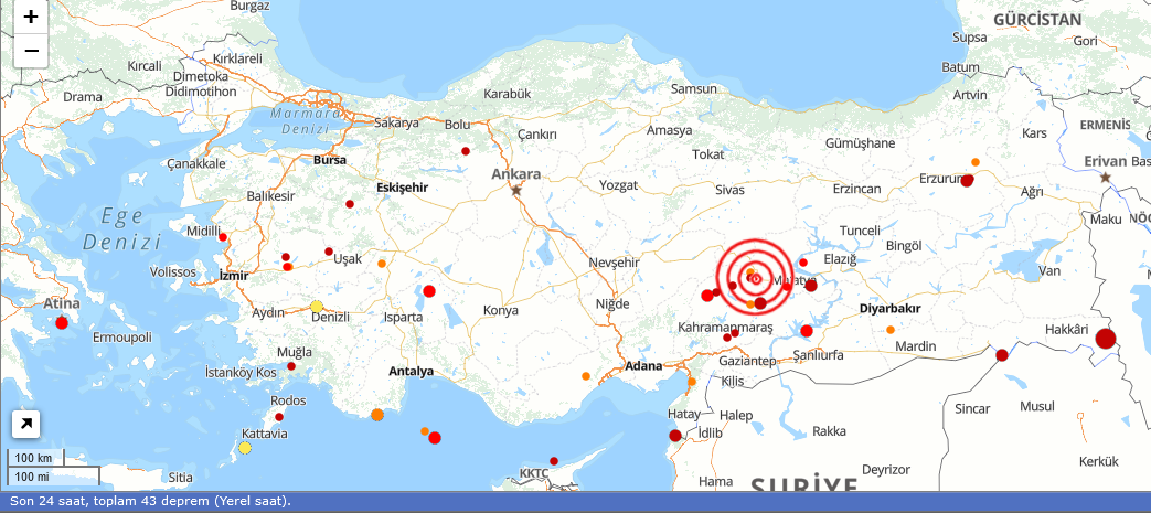 Son Depremler 13 Ocak