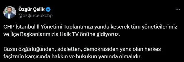 Sondaki̇ka Chp, Halk Tv'ye Yapılan Gözaltılara Tepki Için Binası Önüne Gitti (1)