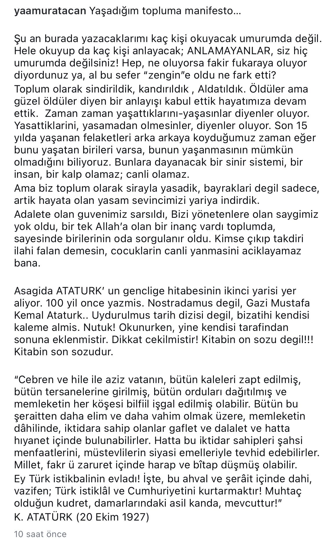 Yağmur Atacan Açıklama