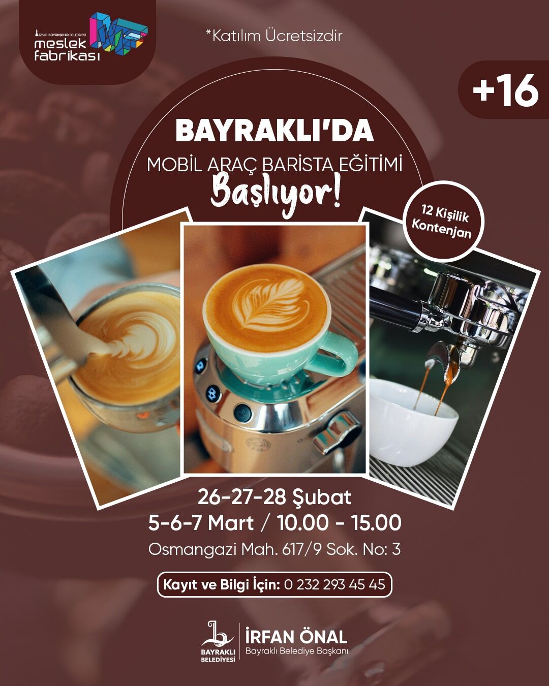 Bayraklı’da Ücretsiz Barista Eğitimi Başlıyor