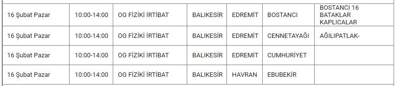 Edremit Kesinti 16 Şubat
