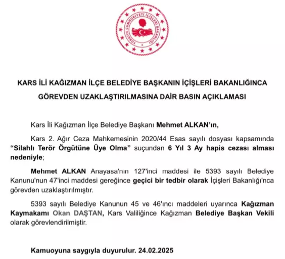 Kars Kağızman Belediyesi'ne Kayyum Atandı-1