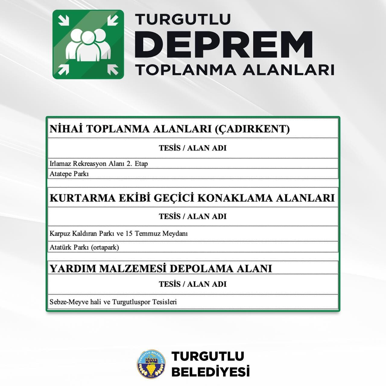 Turgutlu Belediyesi'nden Deprem Uyarısı (2)