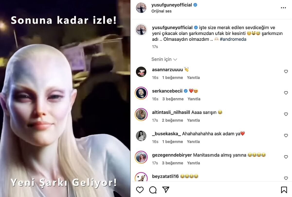 Yusuf Güney’den Andromeda Galaksisi’ndeki Sevgilisiyle Ilgili Olay Paylaşım!