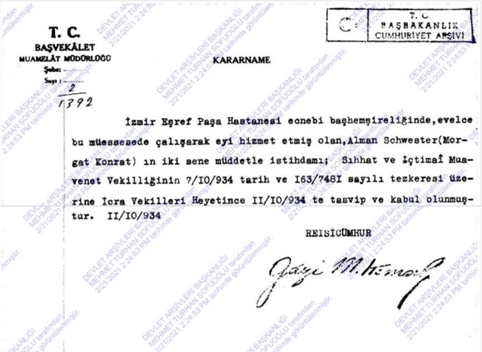 Başkan Tugay'a Mustafa Kemal Atatürk Imzalı Tıp Bayramı Hediyesi