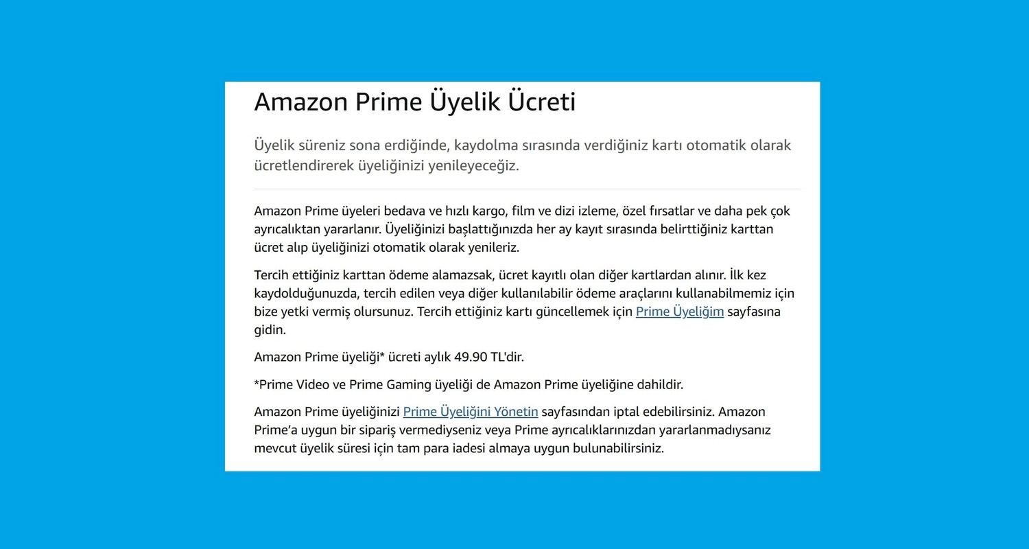 Amazon Prime Türkiye Abonelik Ücretine Yüzde 25 Zam! (1)