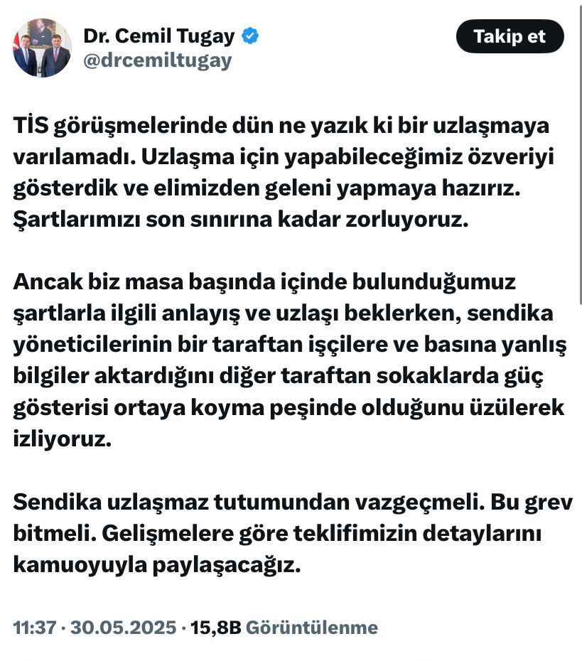 Başkan Tugay Grev