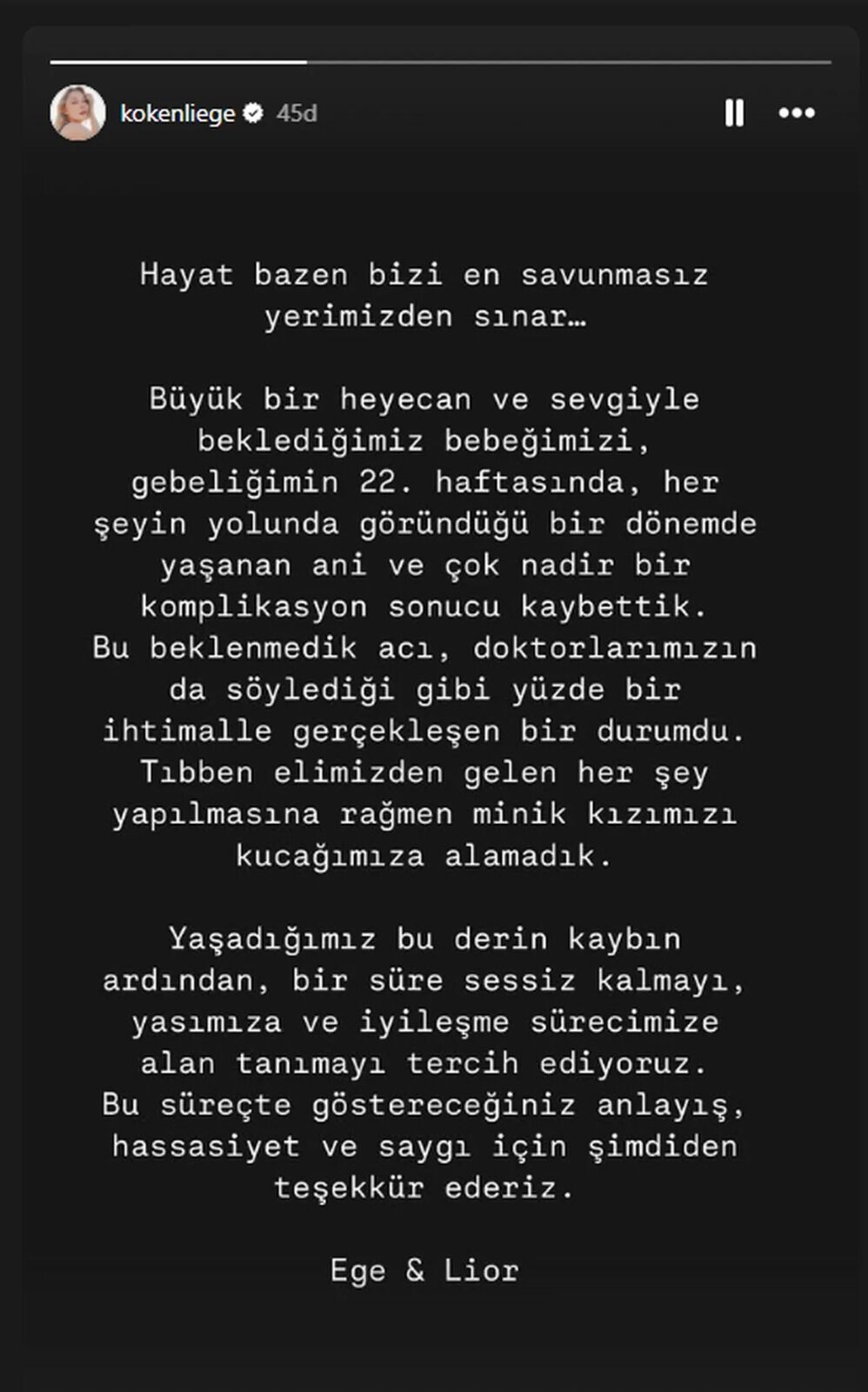 Ege Kökenli'den Acı Haber “Minik Kızımızı Kucağımıza Alamadık” (2)