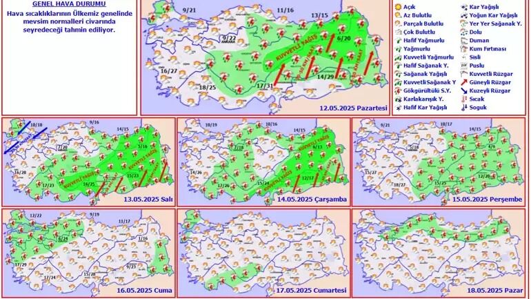 Meteoroloji 10 Kent Için Sarı Kodlu Uyarı Verdi