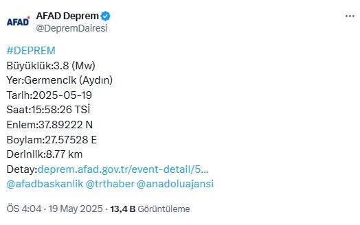 Aydın Deprem