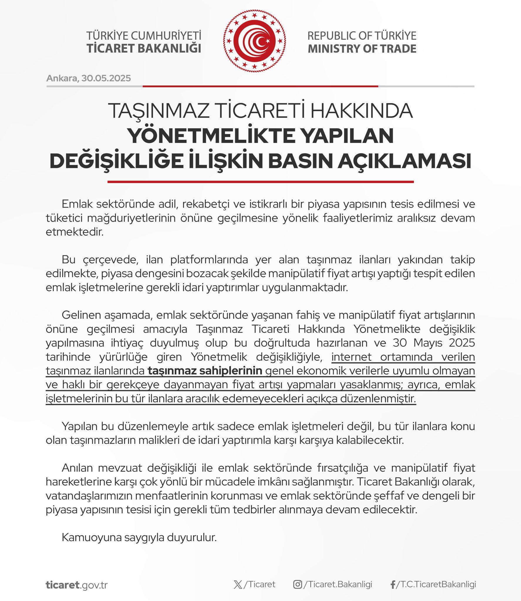Ticaret Bakanlığı Emlak