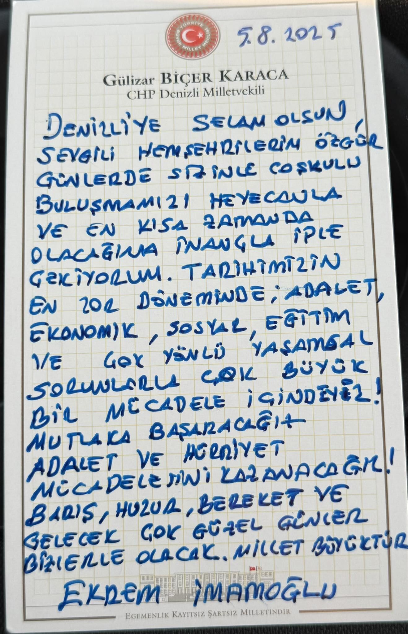 Ekrem İmamoğlu Mesaj