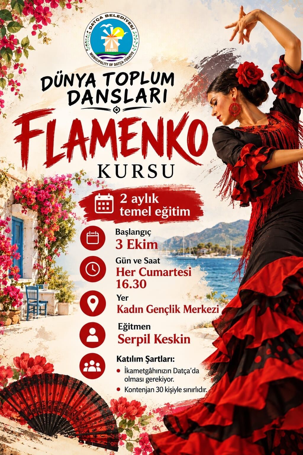 Datça Belediyesi’nin ücretsiz kış dönemi kursları başlıyor