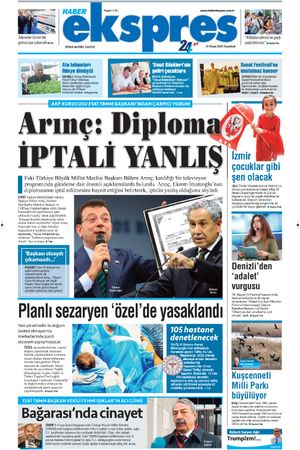 İzmir Haber Ekspres Gazetesi - 21 Nisan 2025 Pazartesi manşeti