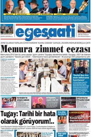 İzmir Ege Saati Gazetesi - 16 Mayıs 2025 Cuma manşeti