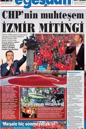 İzmir Ege Saati Gazetesi - 20 Mayıs 2025 Salı manşeti