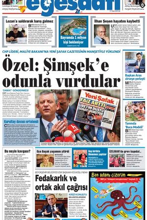 İzmir Ege Saati Gazetesi - 27 Mayıs 2025  Salı manşeti